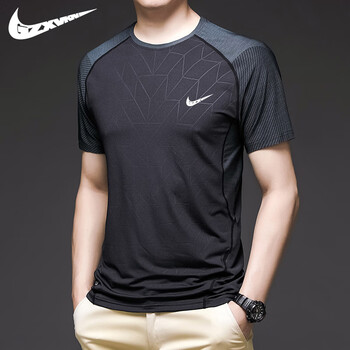 nike耐克nike速干t恤男短袖夏季2023新款冰丝圆领休闲上衣运动青黑色m