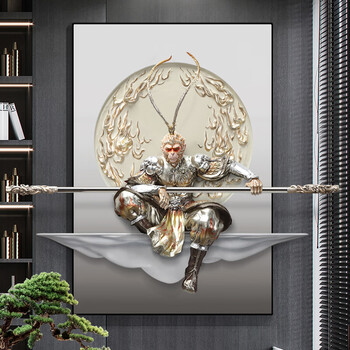 棕榈树palmtree齐天大圣玄关装饰画竖版走廊过道壁画孙悟空客厅背景墙