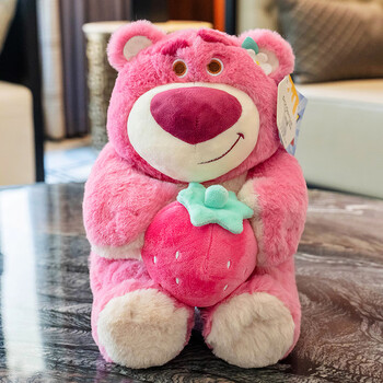 迪士尼草莓熊玩偶毛绒玩具女孩公仔布娃娃陪睡抱枕生日礼物情人节送