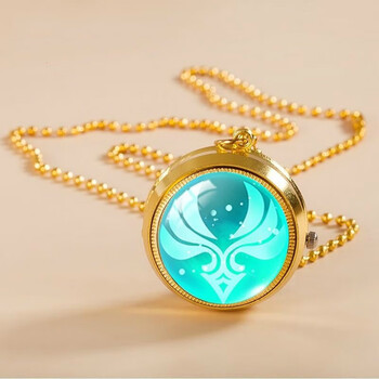 uhfr神之眼怀表原神翻盖周边元素挂饰学生男女转动项链挂表金属钥匙扣