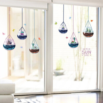 创意窗贴花镜面玻璃门贴纸自粘温馨墙防水阳台窗户装饰墙贴画20水晶