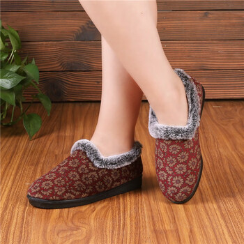 鸿兴祥老北京布鞋女棉鞋女鞋冬季保暖加绒居家棉拖鞋中老年妈妈鞋软底