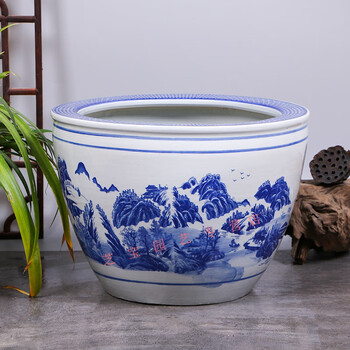 景德镇青花瓷特大庭院大缸水缸金鱼缸荷花碗莲睡莲盆乌龟缸酒店甲鱼缸