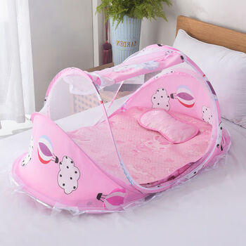 苏豆婴儿蚊帐罩免安装可折叠宝宝防蚊床上蒙古包儿童新生小孩防摔有底