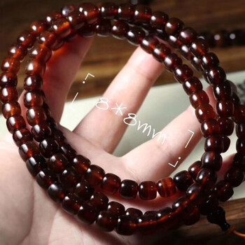 满血酒红山龟手串圆珠手链山龟壳甲佛珠男女款情侣款珍品满血桶珠8mm