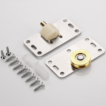 衣柜移门滑轮柜门推拉门滚轮凹型轻型趟门铜轮滑道上下轮轨道配件