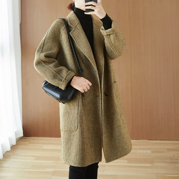 sofsil索菲丝尔双面羊绒大衣女秋冬舒适显瘦毛呢外套保暖气质羊毛上衣