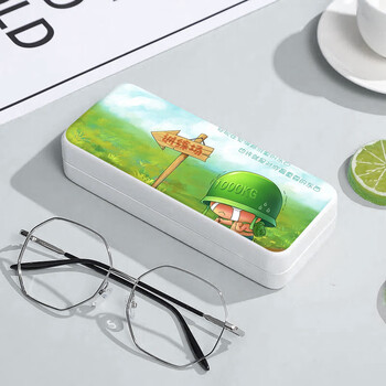 甄奇精品炮炮兵周边防摔双面儿童眼镜盒学生轻便简约近视墨镜收纳盒子