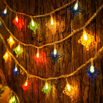 过年家用小彩灯灯串灯笼新年红灯笼中国结福字装饰小彩灯闪灯串灯满天