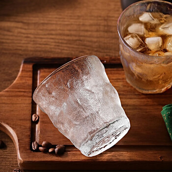 德梵蒂冰川纹玻璃杯ins风杯子加厚防烫水杯啤酒杯饮料杯 冰川矮杯6个