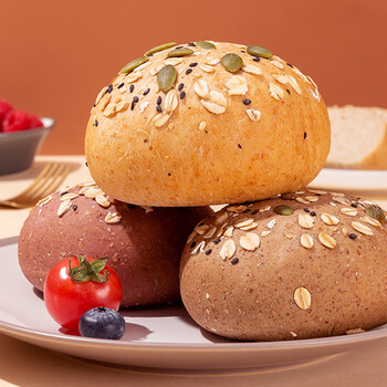 七点食分  抹茶黑麦全麦面包杂粮谷物欧包粗粮代餐早餐厚切吐司 新