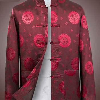 勇夺唐装男装外套中国风长袖上衣男 福字红色外套【行情 报价 价  