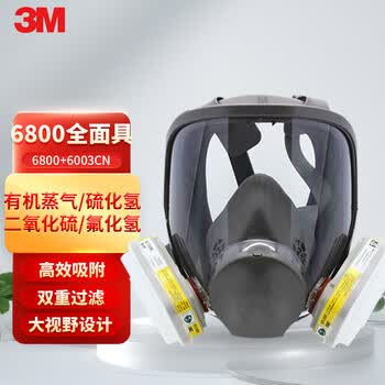 3m 6800防毒全面具 全面型防护面具 防有机蒸气/氯/氯化氢等 6800