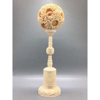 鬼工球 猛犸牙鬼工玲珑球同心鬼工球摆件 diy项链手链配饰包包手机挂