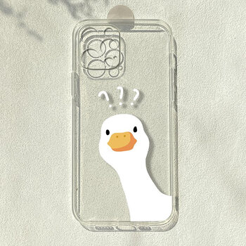 苹果14pro华为mate30小米11一加9vivos15透明x手机壳潮 问号鸭 iphone