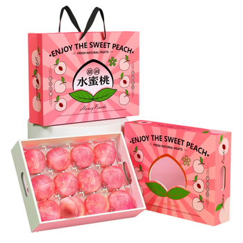 沭夏山东春雪水蜜桃当季新鲜现摘红毛桃时令甜桃子整箱4斤匠心礼盒装