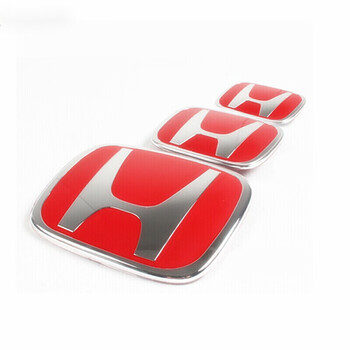 鹤齐宸宛彦君适用于本田汽车改装车标logo 红色h标志 车身装饰件 前