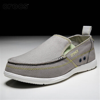 卡骆驰crocscross男鞋帆布鞋卡诺驰沃尔卢单鞋低帮一脚蹬透气运动休闲