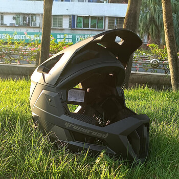 greenroad绿道越野头盔护具成人全盔青少年骑行速降轻蜂拉力bmx 黑色