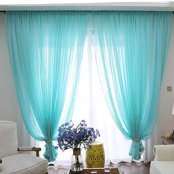 定制亚麻窗帘纱帘纱幔装饰美式卧室客厅飘窗落地窗帘遮光隔断窗纱