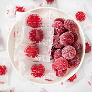 rainbow diary彩虹日记蔓越莓味双喜果汁软糖500g 结婚喜糖糖果散装约