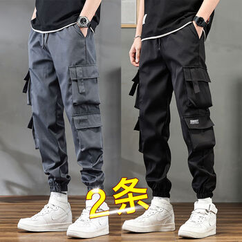 奔瑜男生宽松休闲透气工装裤2023新款裤子男夏季潮流百搭多口袋耐磨工