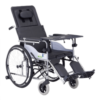 互邦轮椅轻便折叠半躺高靠背多功能老人轮椅车带坐便hbg20b