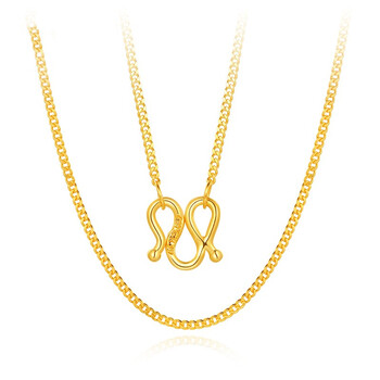 老凤凰黄金项链女999足金侧身项链w扣素金锁骨链子 可定制男款 珠宝