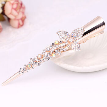 发夹压夹鸭嘴夹大号韩国发饰盘发头饰牛角夹发饰抓夹白色牛角夹爱心叶