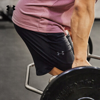 安德玛underarmourua夏季stretch男子透气训练运动短裤1356858黑色001