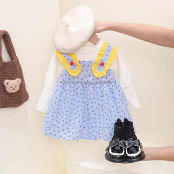 鸾雀翔童装女童连衣裙春秋季儿童装一岁女孩衣服儿童公主裙韩版拼接