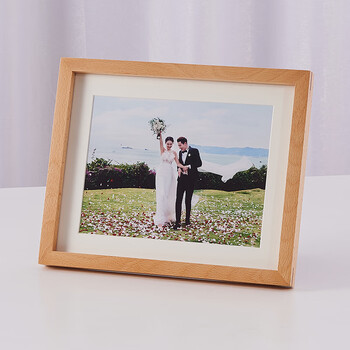 7寸a4结婚登记照黑胡桃木质相框摆台挂墙定制 德国榉木 5寸(可放89*