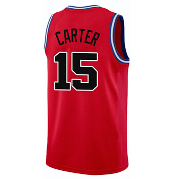 定制篮网15号文斯卡特球衣复古客场黑红比赛透气速干欧美篮球队服