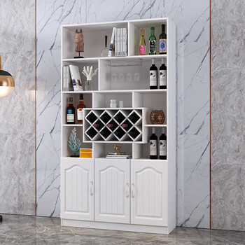客厅酒柜约酒柜一体靠墙家用餐厅组合酒柜客厅柜子靠墙 暖白120*30*