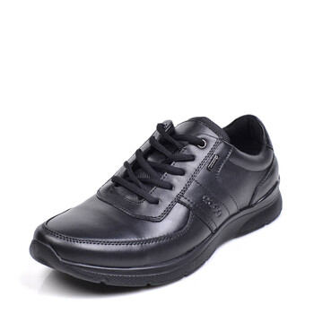 爱步娇男鞋牛皮运动户外鞋黑色系带休闲皮鞋11564511614春夏季511614