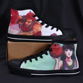韩版涂鸦樱木花道赤木晴子灌篮高手帆布鞋男女情侣休闲鞋板鞋学生
