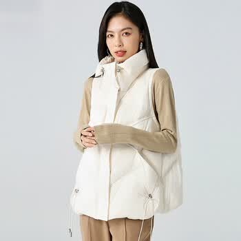 雪格玛女装轻薄羽绒服马甲女秋冬季新款韩版宽松百搭短款白鸭绒外套潮