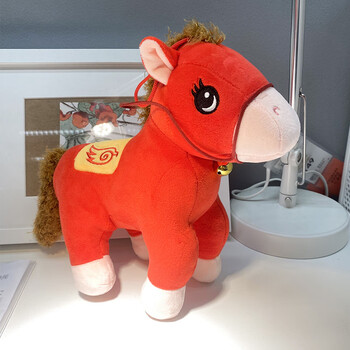 礼物毛绒玩具马年货吉祥生肖福大号到成功小马玩偶公仔儿童礼红马30cm