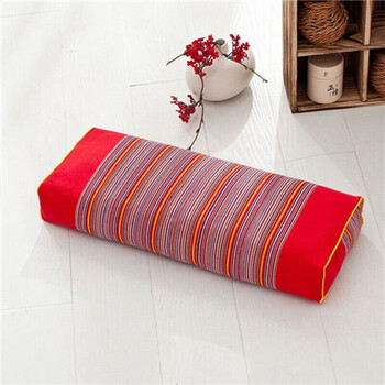 棉老粗布枕头荞麦皮方枕护颈枕可拆洗长方形颈椎枕 大红方枕头