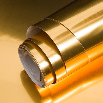 金色贴纸即时贴不干胶电梯装饰银色自粘防水金属拉丝金箔pvc贴膜拉丝