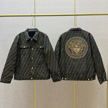 瓦萨琪外套秋季美杜莎2022秋季新款男士轻奢夹克瓦萨琪外套潮牌网红