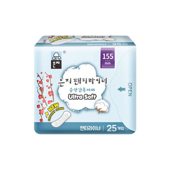 【韩国进口】恩芝(Eun jee)卫生巾护垫薄纯棉155mm25片