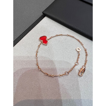 纪博驰麒麟葫芦手链复古银红玛瑙首饰白贝母镶钻手环小众轻奢ins风