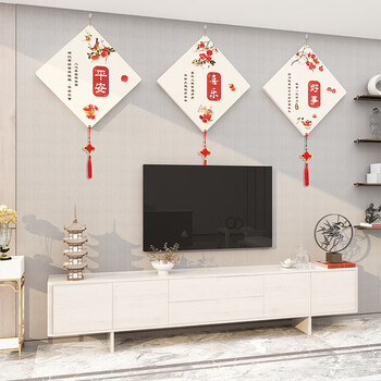 电视背景墙装饰挂件 新中式影电视机背景墙面装饰品创意挂件壁画2022