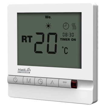 海林(HAILIN)地暖控制面板双温控电采暖温控器供热设备温度控制器调温开关面板背光不含外置传感器HA308-S2L