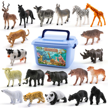 magqoo恐龙玩具野生农场儿童动物玩具模型狮子袋鼠幼儿园教学 动物套装