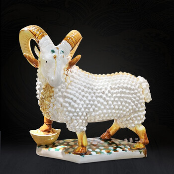 唐三彩陶瓷羊摆件生肖羊礼品送老人生日父母长辈贺寿唐三彩陶瓷羊家居