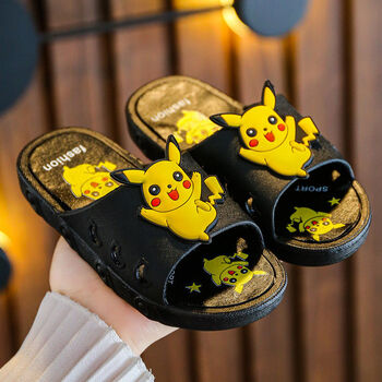 皮卡丘托拖鞋男男孩夏季家用防滑可爱男童女童大童小孩凉拖夏b38