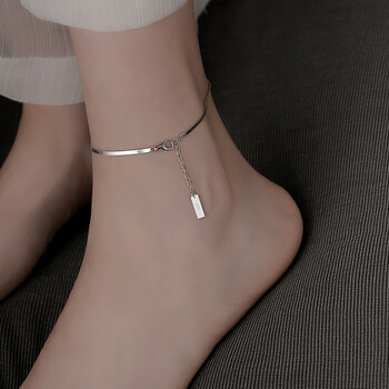 季娜凡银脚链女2022新款潮感脚链女小众设计脚踝七夕情人节礼物送男