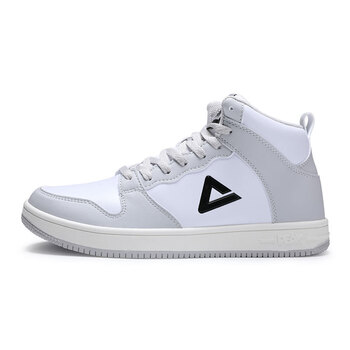 匹克高帮板鞋男鞋2022春季款经典耐磨防滑休闲运动鞋db210357 浅灰